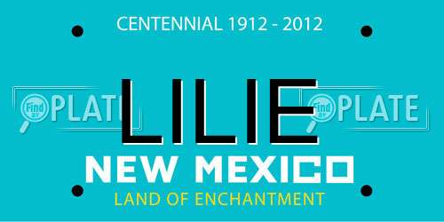 LILIE New Mexico License Plate