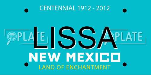 LISSA New Mexico License Plate