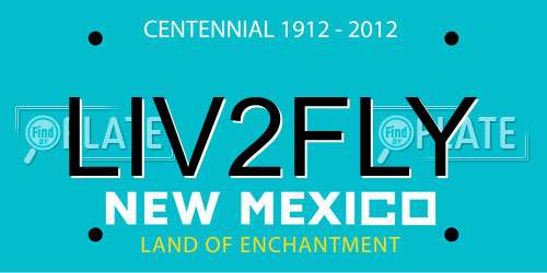 LIV2FLY New Mexico License Plate