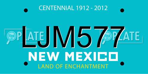 LJM577 New Mexico License Plate