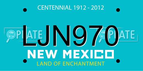 LJN970 New Mexico License Plate