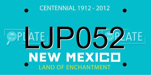 LJP052 New Mexico License Plate
