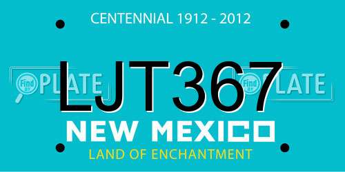LJT367 New Mexico License Plate