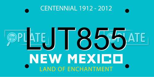 LJT855 New Mexico License Plate