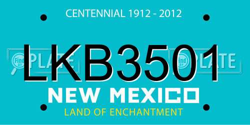 LKB3501 New Mexico License Plate
