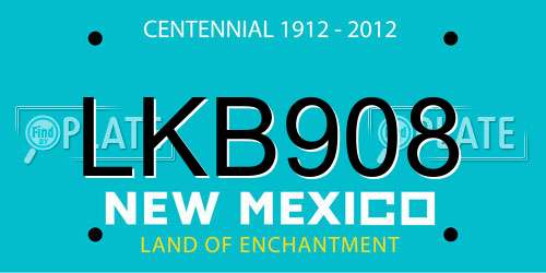 LKB908 New Mexico License Plate