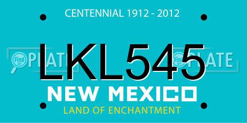 LKL545 New Mexico License Plate