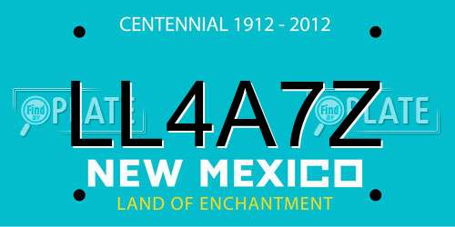 LL4A7Z New Mexico License Plate