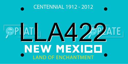 LLA422 New Mexico License Plate