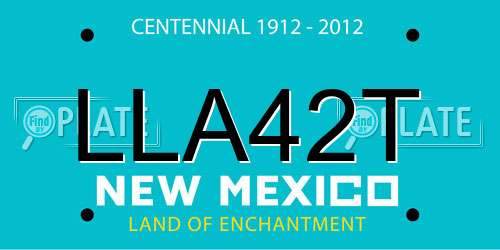 LLA42T New Mexico License Plate