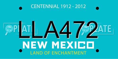 LLA472 New Mexico License Plate