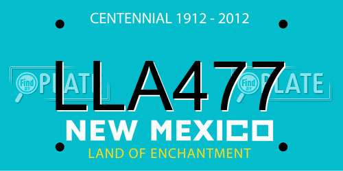 LLA477 New Mexico License Plate