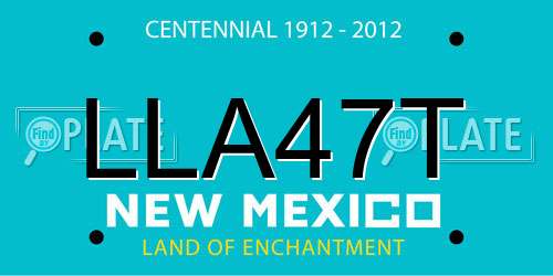 LLA47T New Mexico License Plate