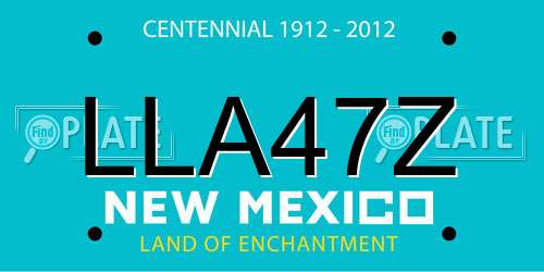 LLA47Z New Mexico License Plate