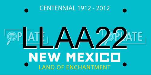 LLAA22 New Mexico License Plate