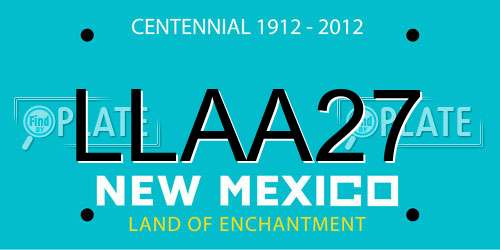 LLAA27 New Mexico License Plate