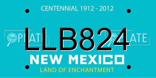 LLB824 New Mexico License Plate