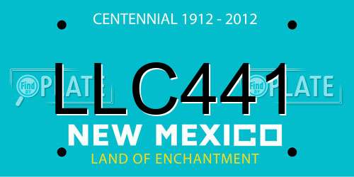 LLC441 New Mexico License Plate