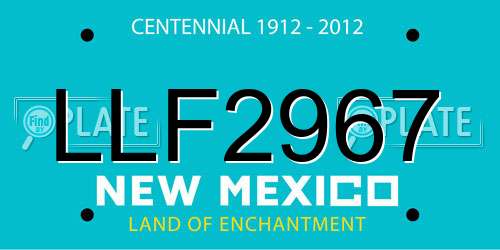 LLF2967 New Mexico License Plate
