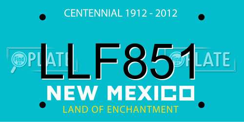 LLF851 New Mexico License Plate