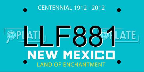 LLF881 New Mexico License Plate