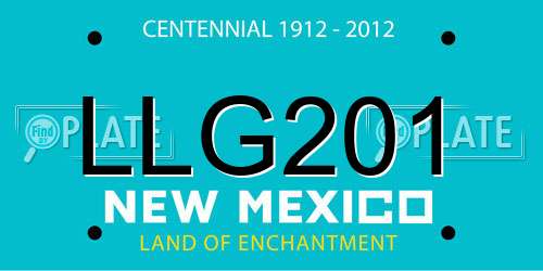 LLG201 New Mexico License Plate