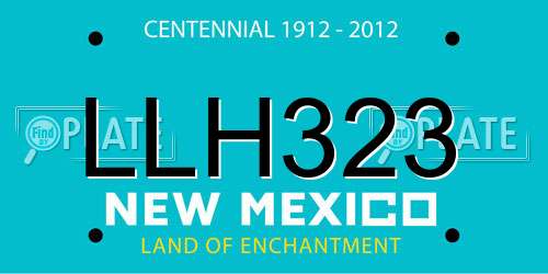 LLH323 New Mexico License Plate