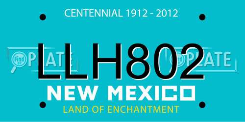 LLH802 New Mexico License Plate