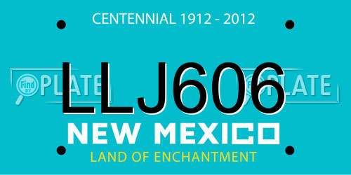LLJ606 New Mexico License Plate