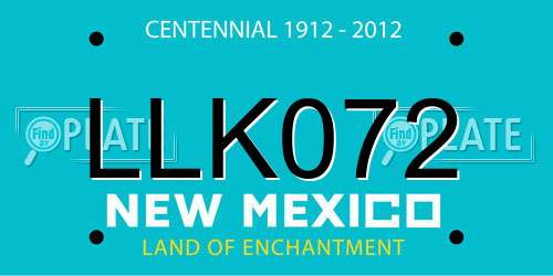 LLK072 New Mexico License Plate