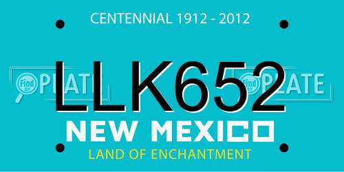 LLK652 New Mexico License Plate