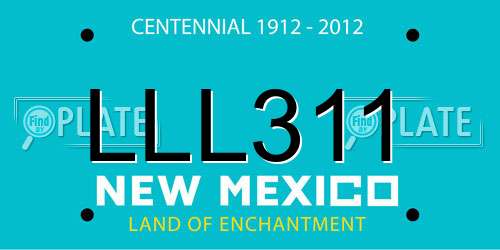 LLL311 New Mexico License Plate