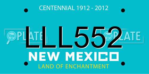 LLL552 New Mexico License Plate