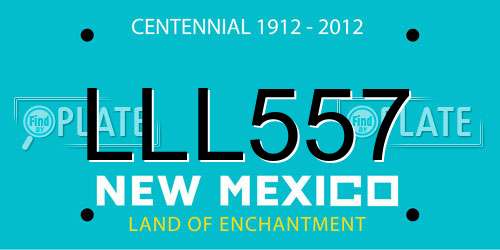 LLL557 New Mexico License Plate