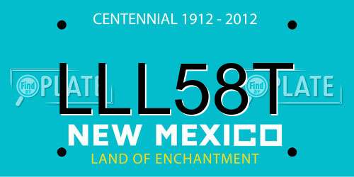 LLL58T New Mexico License Plate