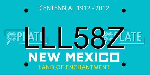 LLL58Z New Mexico License Plate