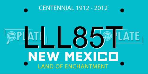 LLL85T New Mexico License Plate