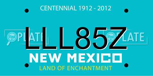 LLL85Z New Mexico License Plate
