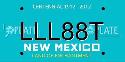 LLL88T New Mexico License Plate