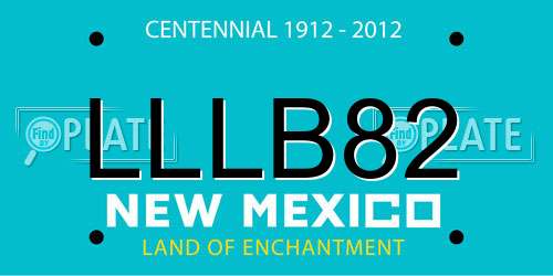 LLLB82 New Mexico License Plate