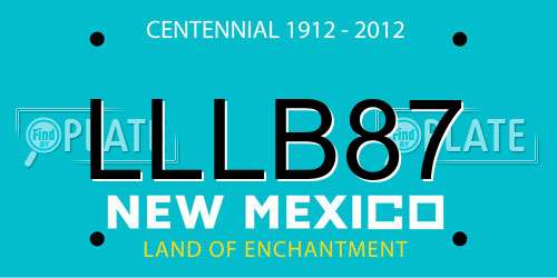 LLLB87 New Mexico License Plate