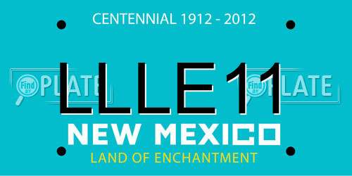 LLLE11 New Mexico License Plate