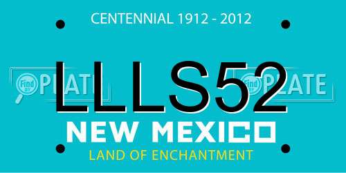LLLS52 New Mexico License Plate