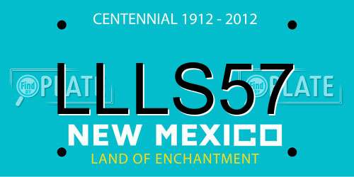LLLS57 New Mexico License Plate