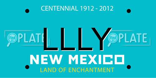 LLLY New Mexico License Plate