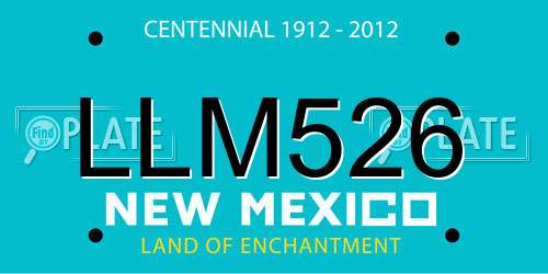 LLM526 New Mexico License Plate
