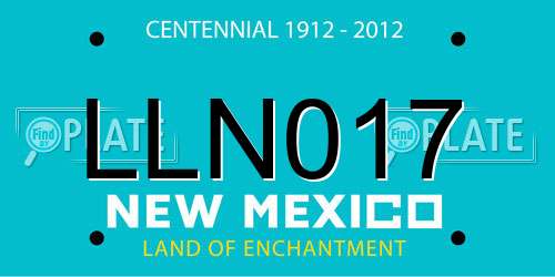 LLN017 New Mexico License Plate