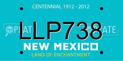 LLP738 New Mexico License Plate