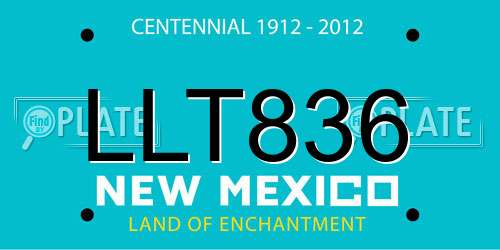 LLT836 New Mexico License Plate
