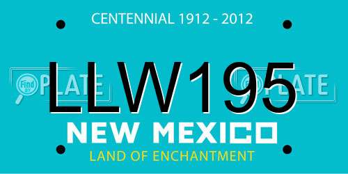 LLW195 New Mexico License Plate